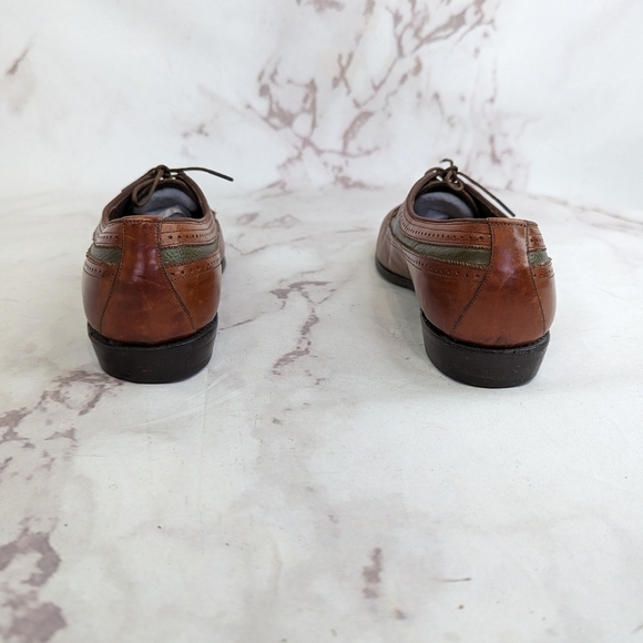 Allen Edmonds Oxfords Womens Size 7 Brown Green Leather AA Narrow Flats - Picture 3 of 12
